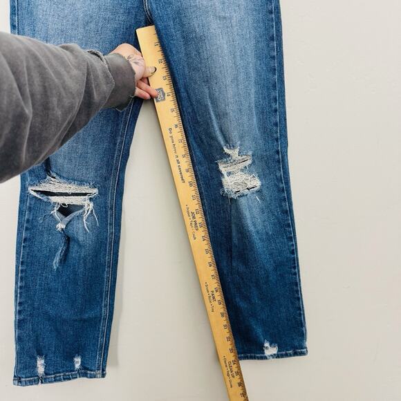 Just Black Denim Distressed Mid Rise Straight Leg Jeans Women’s Size 28 - Picture 4 of 9